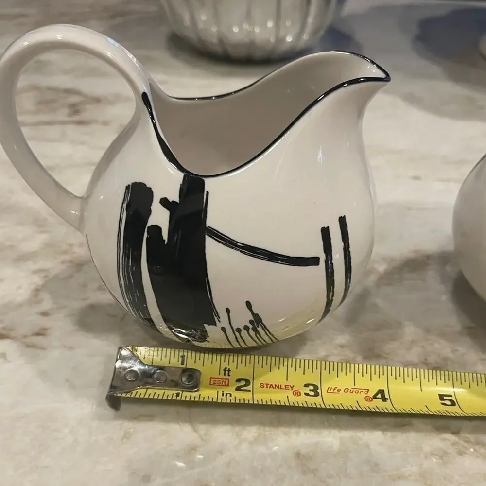 Sango Calligraphy Larry Lasso 80’s cream and sugar set EUC